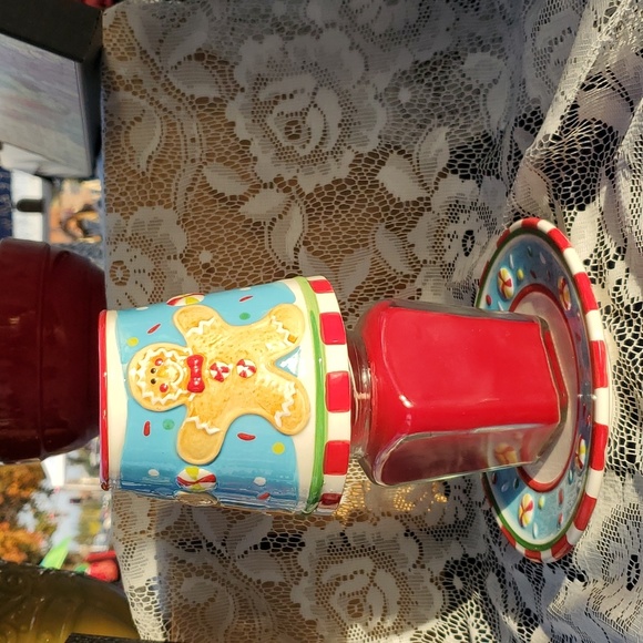 Home Interiors Gingerbread Candle Shade & Plate New, fits med to small jars - Picture 8 of 13